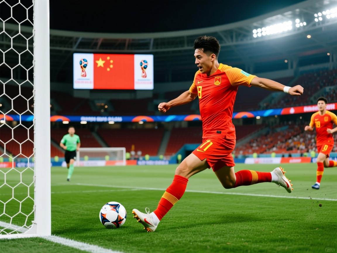 世界杯预选：中国队抢先进球，取得胜利